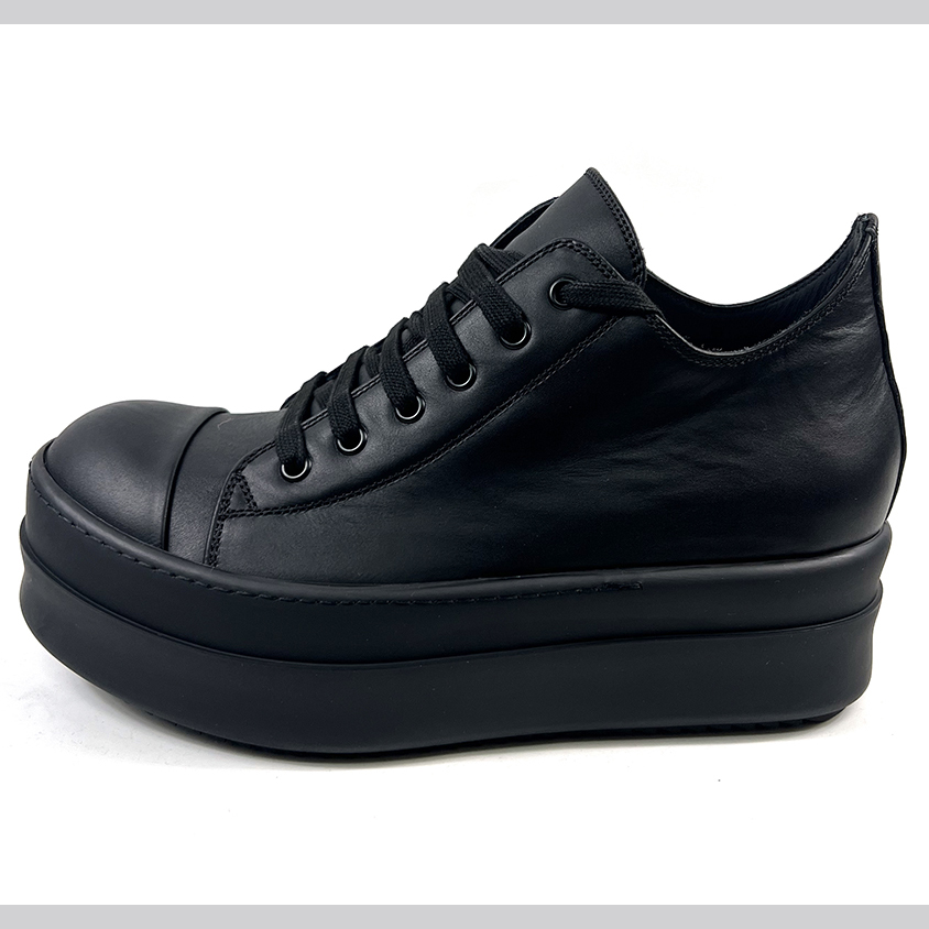 Rick Owens: Black Hollywood Low Sneakers - EUR FASHION