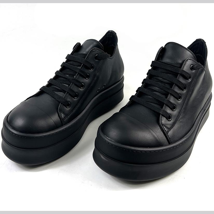 Rick Owens: Black Hollywood Low Sneakers - EUR FASHION