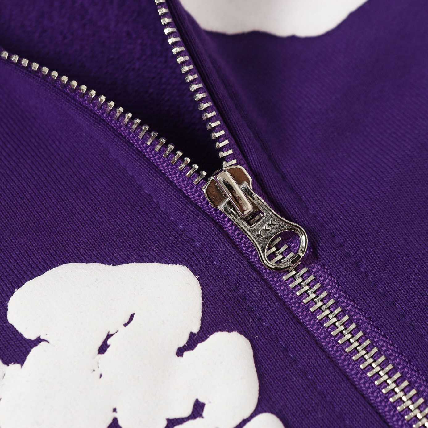 Denim Tears Cotton Wreath Zip Hoodie Purple - EUR FASHION