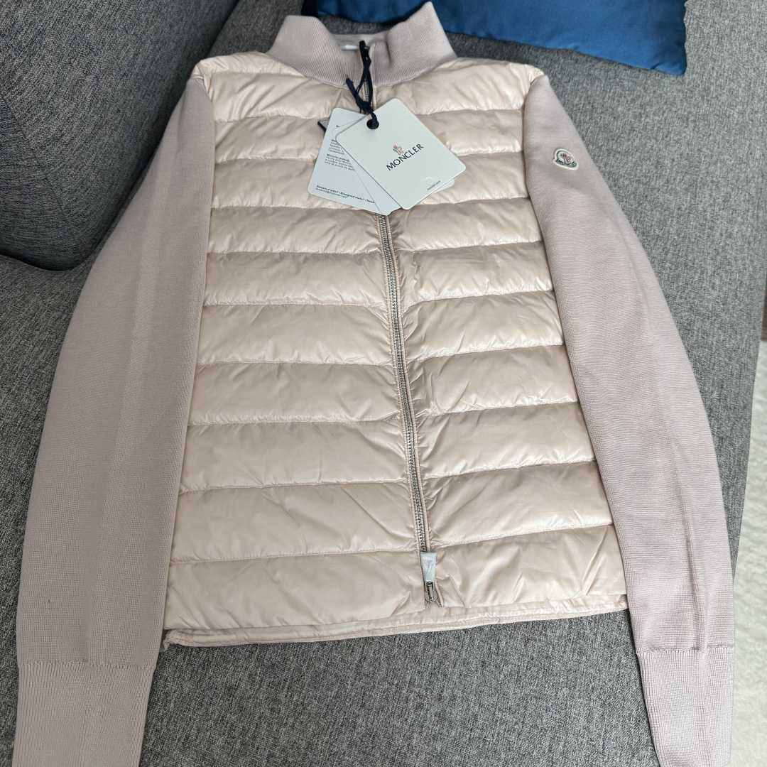 Moncler Padded Wool Zip-Up Cardigan In Pink    Z503 - EUR FASHION