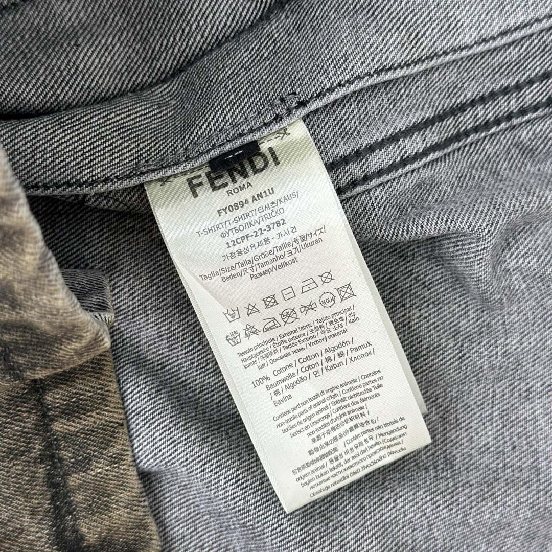 Fendi Grey Overdyed Denim Shirt - EUR FASHION