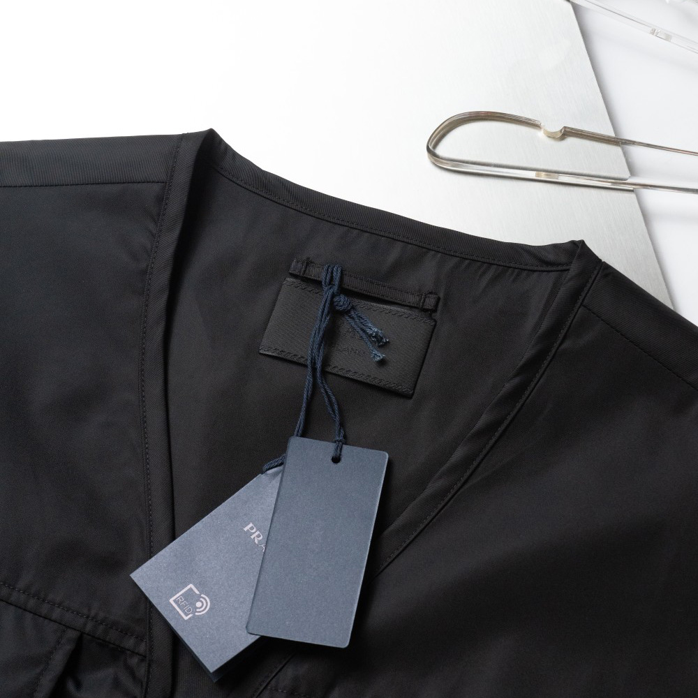 Prada Re-Nylon V-neck Vest In Black - EUR FASHION
