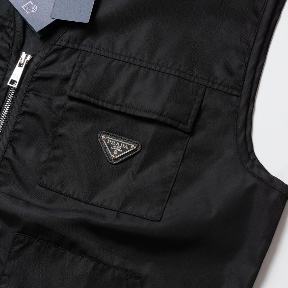 Prada Re-Nylon V-neck Vest In Black - EUR FASHION