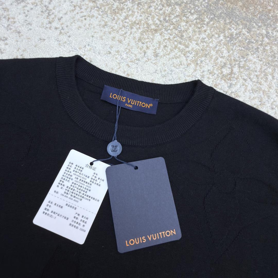 Louis Vuitton Monogram Short-Sleeved Cotton Crewneck    - EUR FASHION