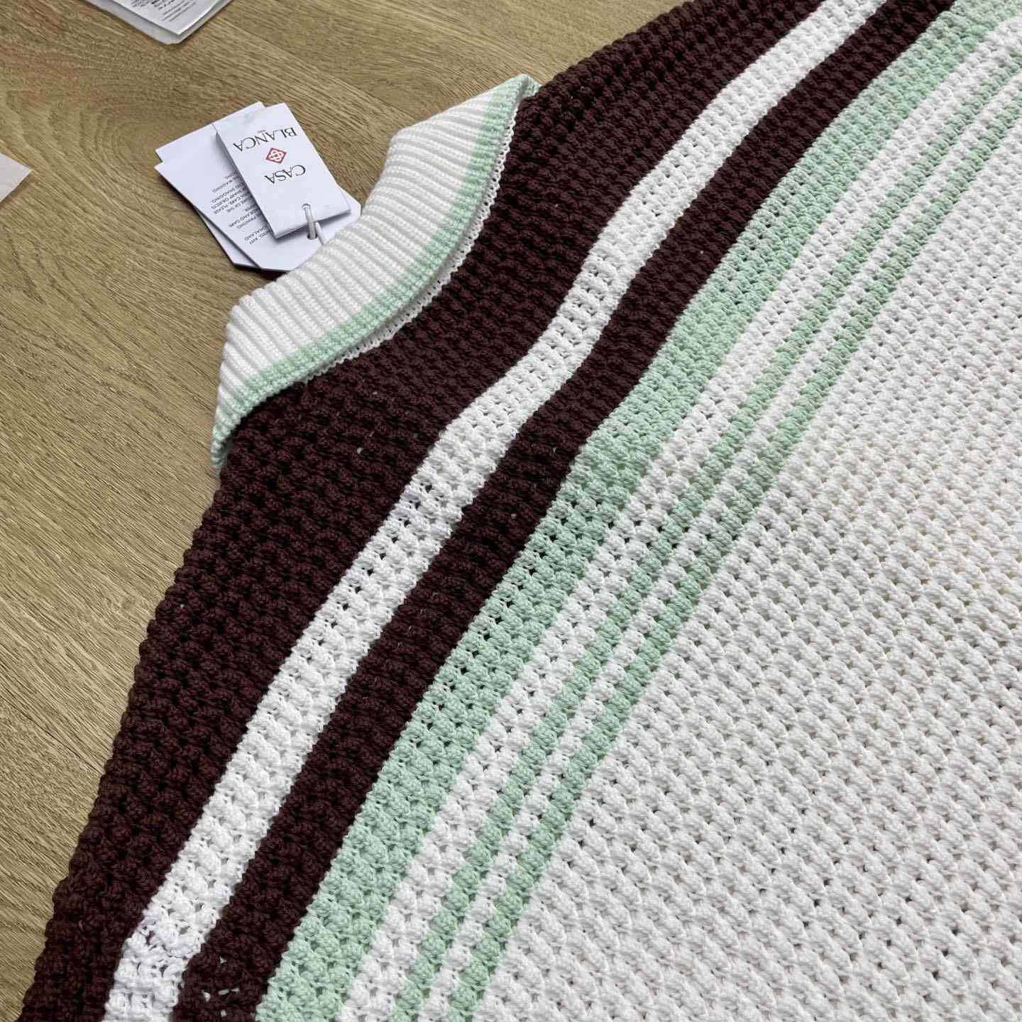 Casablanca Cotton Tennis Short Sleeve Crochet Shirt    Z6033 - EUR FASHION