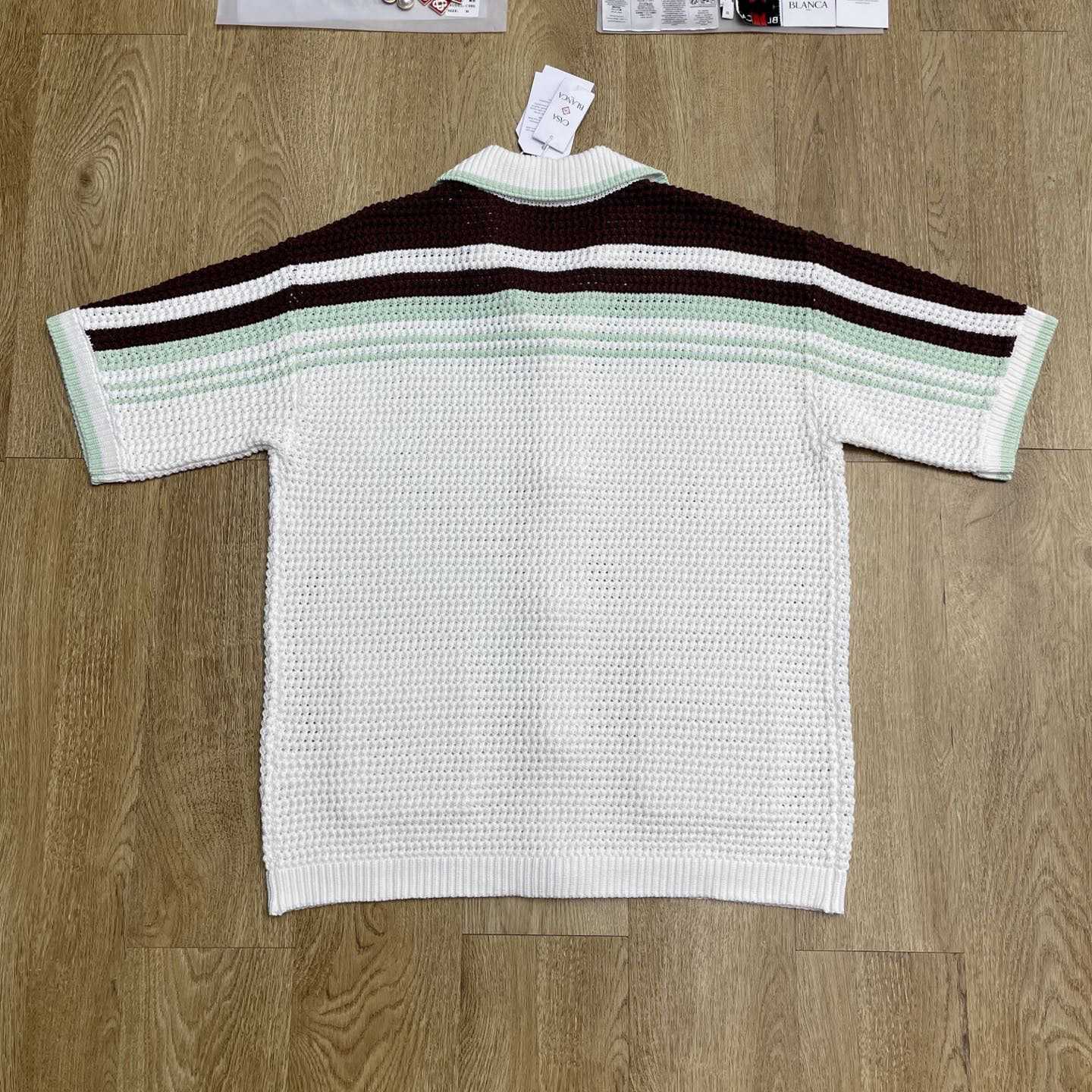 Casablanca Cotton Tennis Short Sleeve Crochet Shirt    Z6033 - EUR FASHION