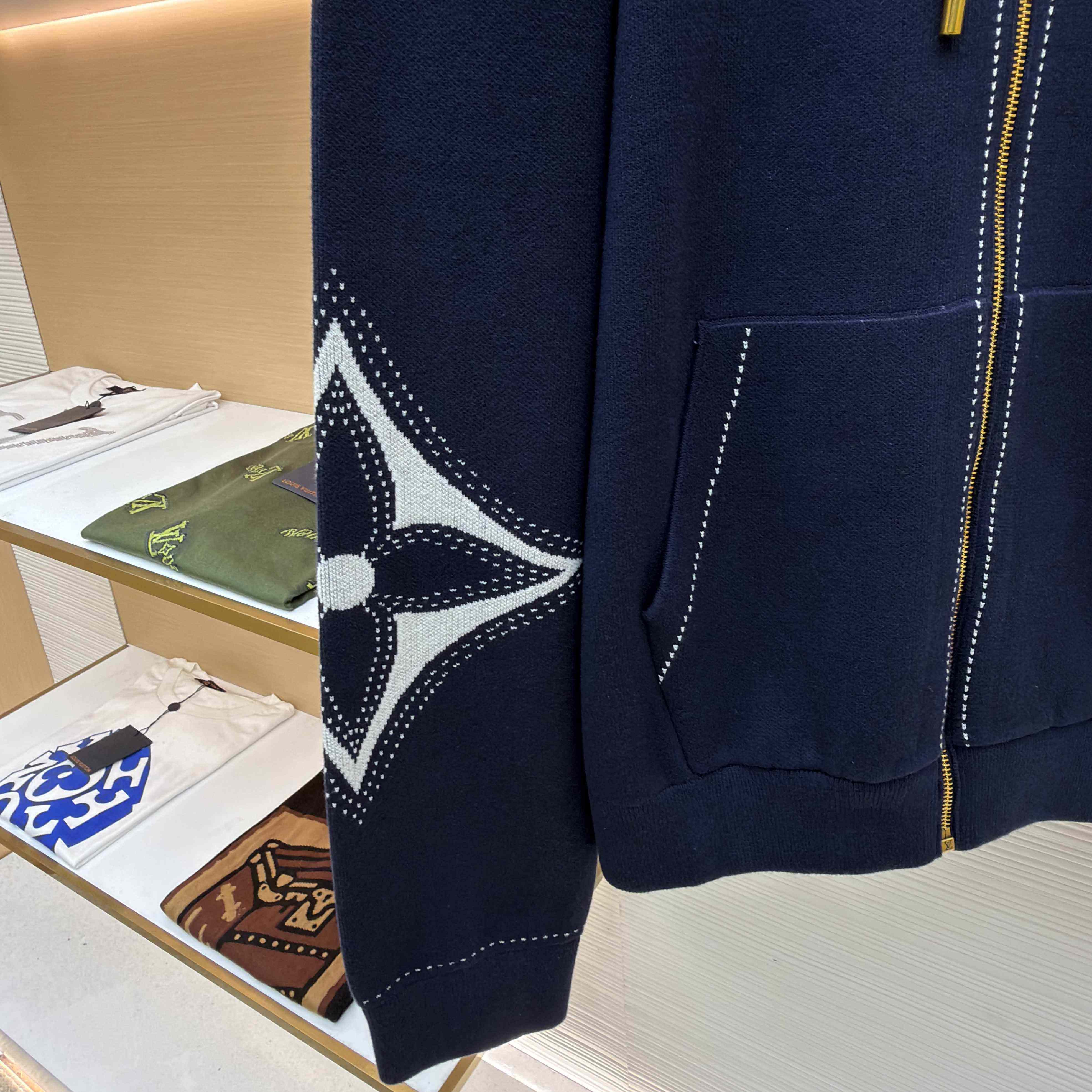 Louis Vuitton Graphic Intarsia Zipped Cotton Hoodie  - EUR FASHION