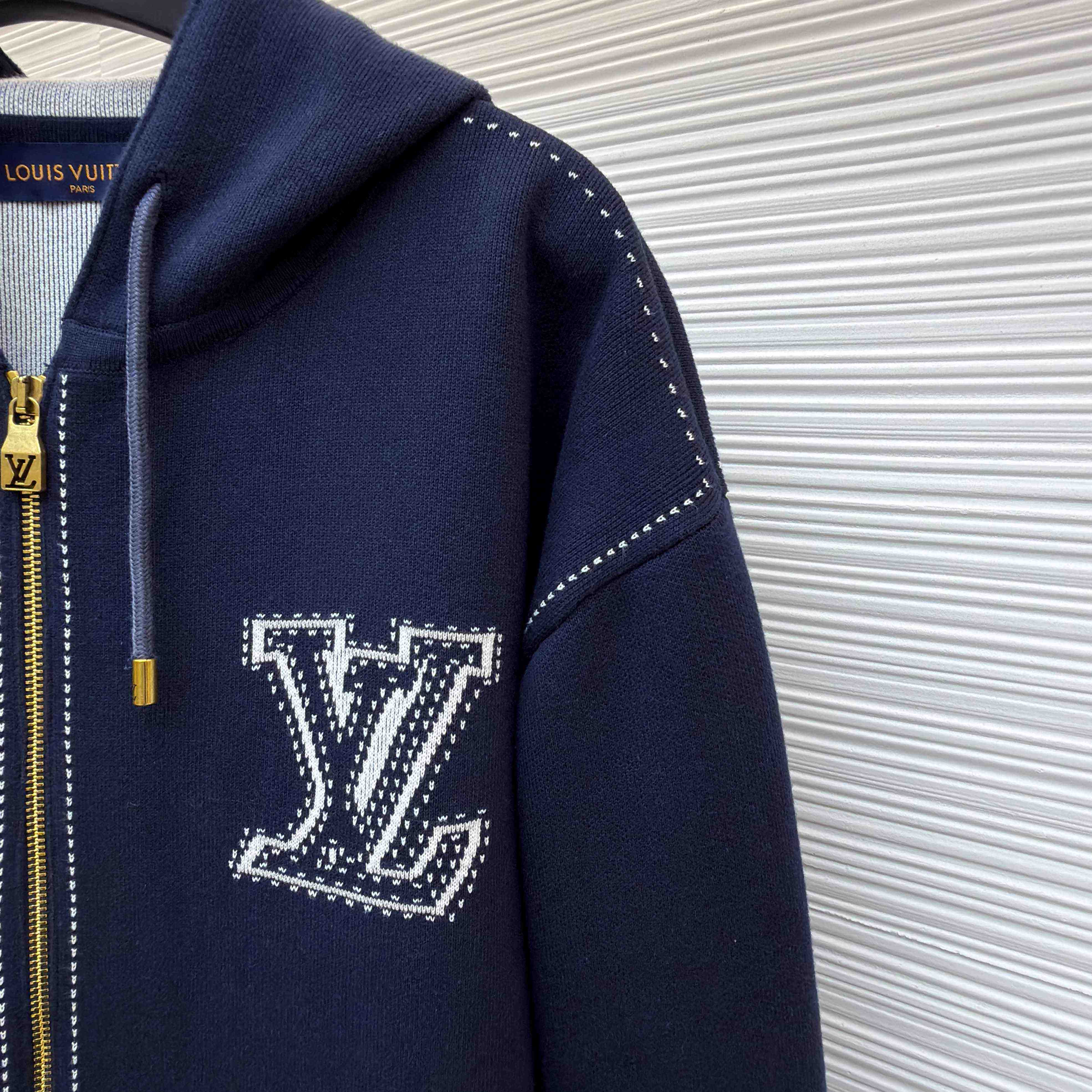 Louis Vuitton Graphic Intarsia Zipped Cotton Hoodie  - EUR FASHION