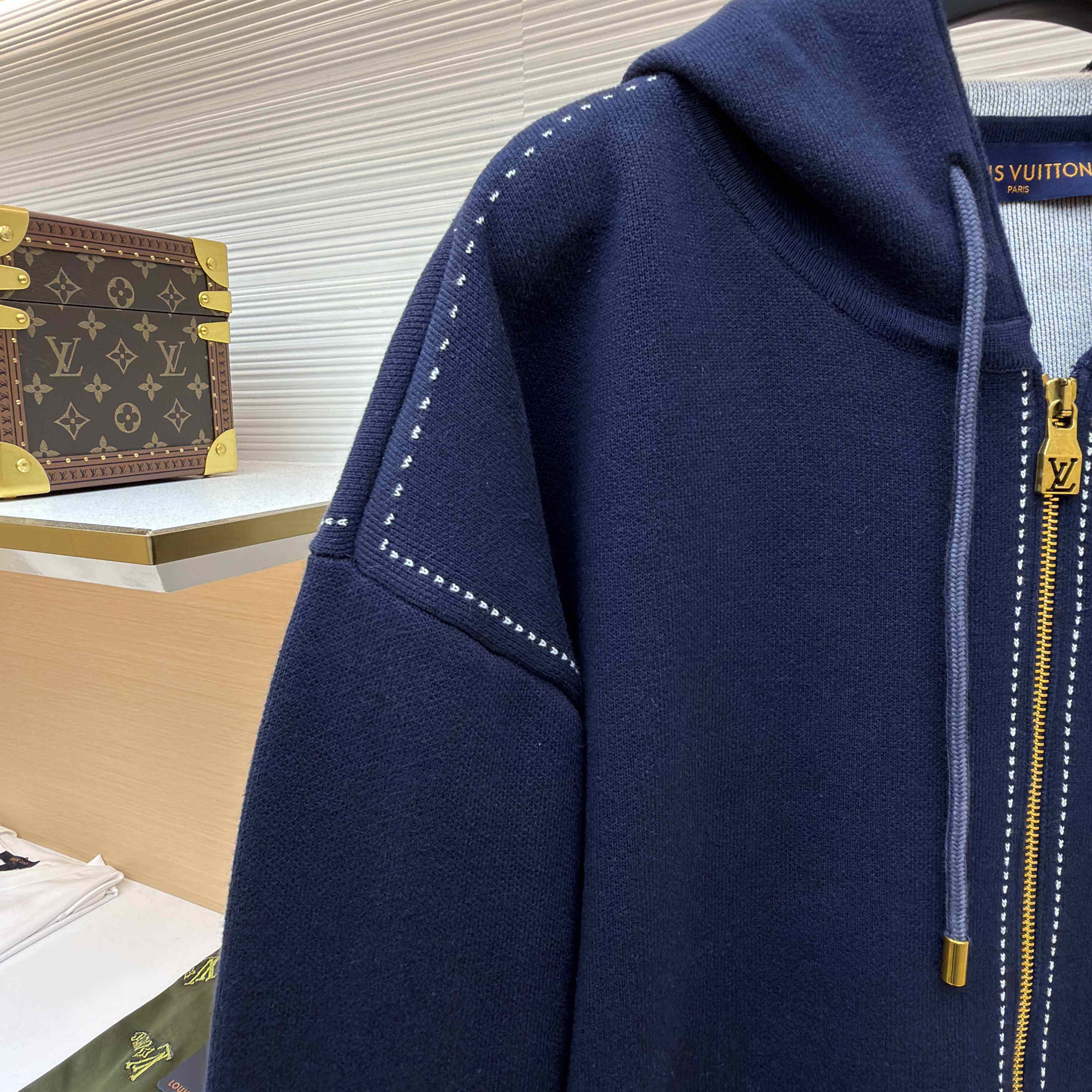 Louis Vuitton Graphic Intarsia Zipped Cotton Hoodie  - EUR FASHION