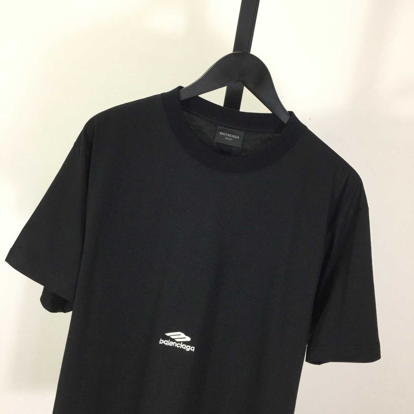 Balenciaga 3B Sports Icon T-Shirt In Washed Black Dry Fleece - EUR FASHION