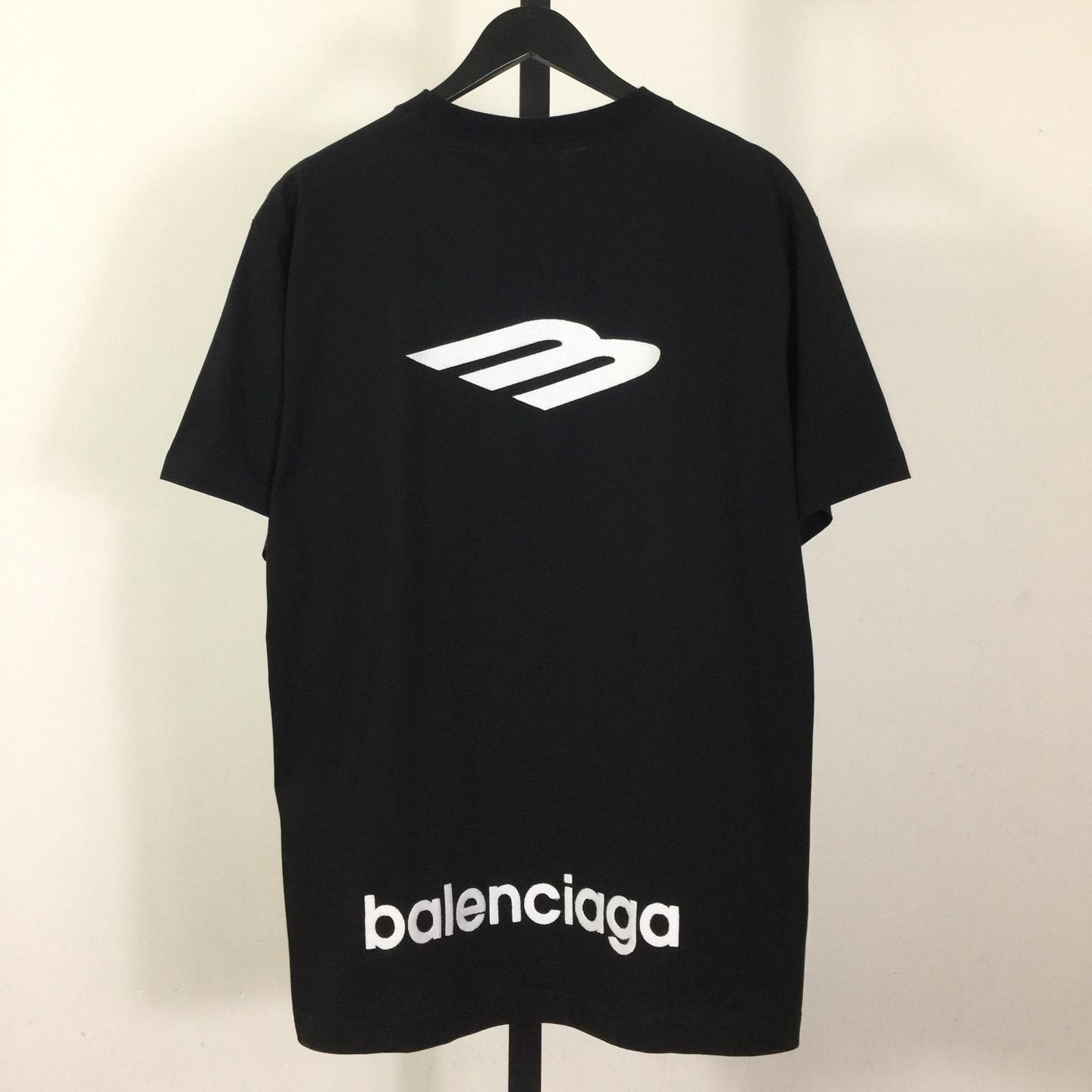 Balenciaga 3B Sports Icon T-Shirt In Washed Black Dry Fleece - EUR FASHION