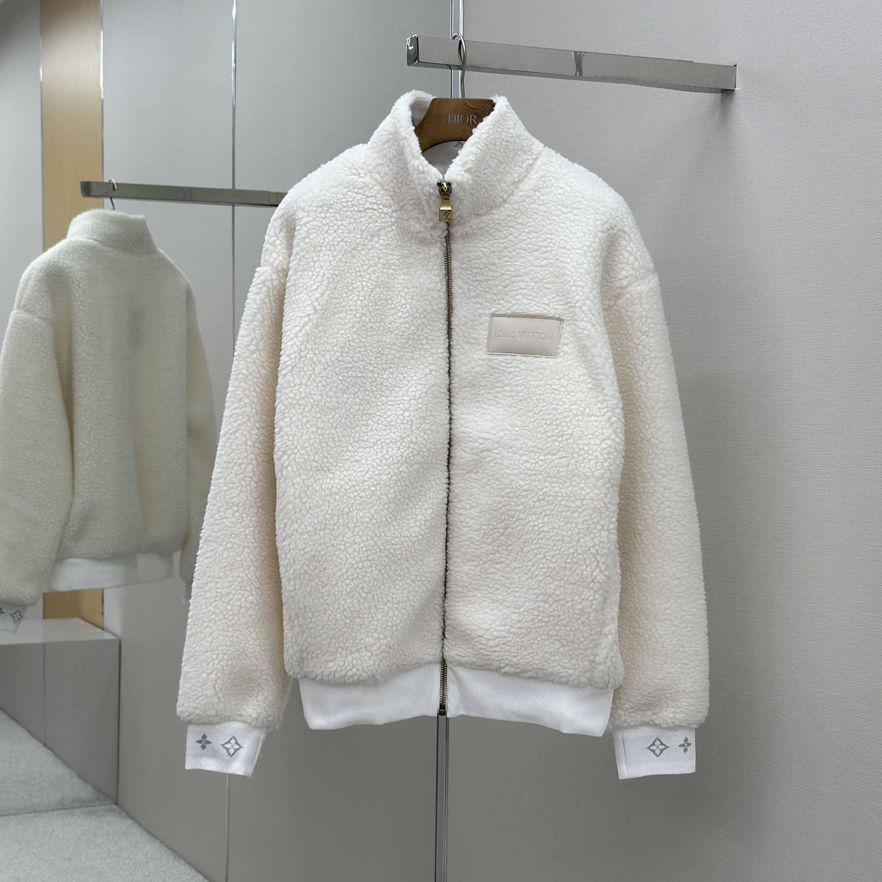 Louis Vuitton Leather Patch Fleece Blouson   1AHUGL - EUR FASHION