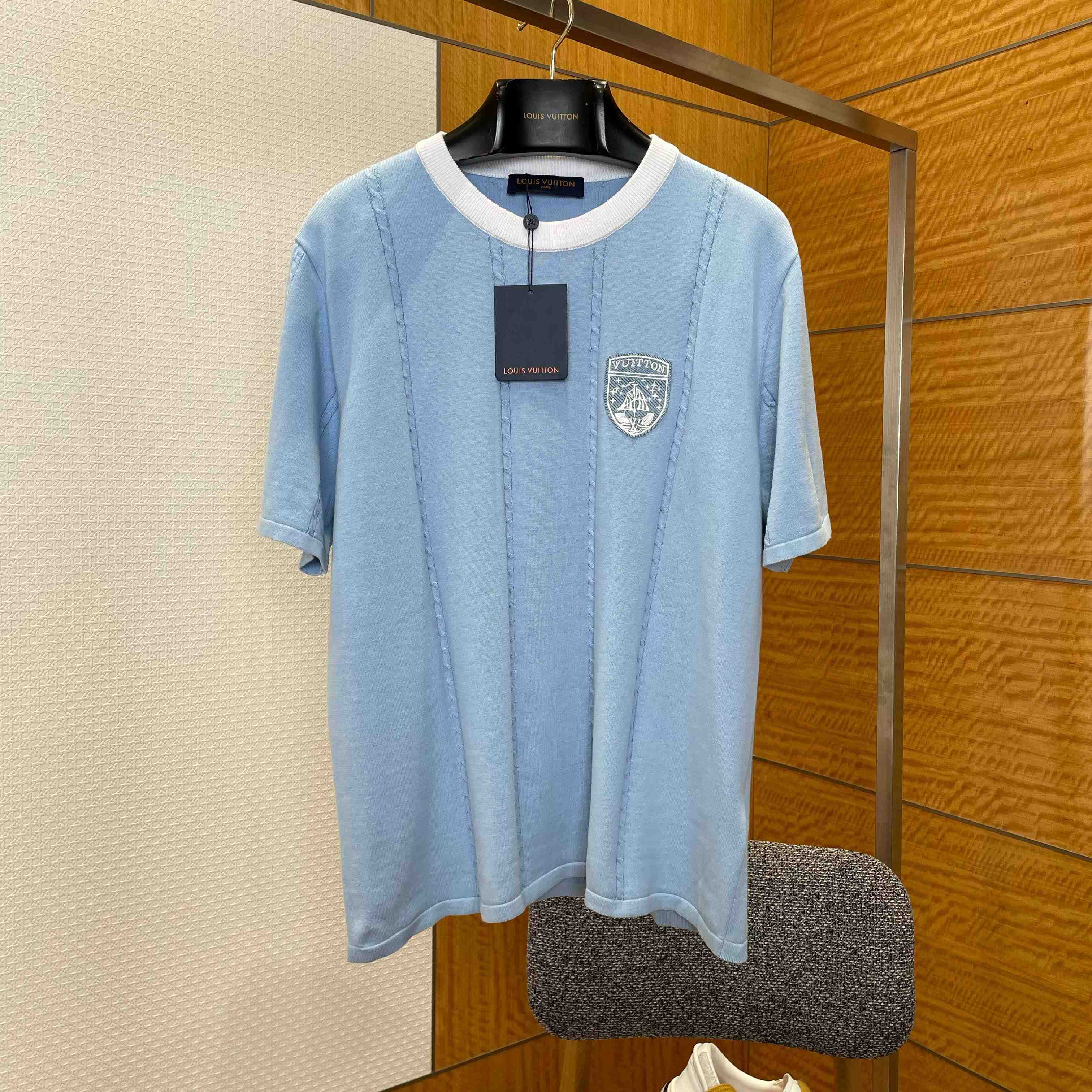 Louis Vuitton Silk-Cotton Short-Sleeved Crewneck   1AIJYJ - EUR FASHION