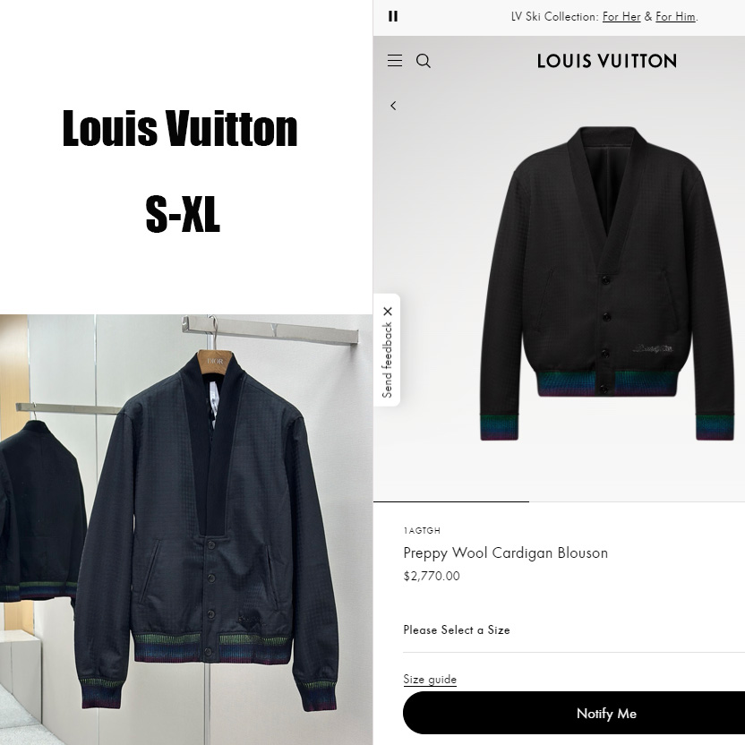 Louis Vuitton Preppy Wool Cardigan Blouson   1AGTGH - EUR FASHION
