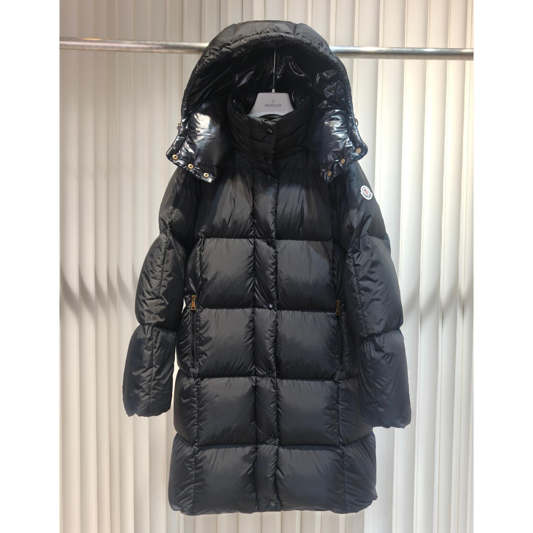 Moncler Litte Square-Quilted Hooded Long Down Jacket - EUR FASHION
