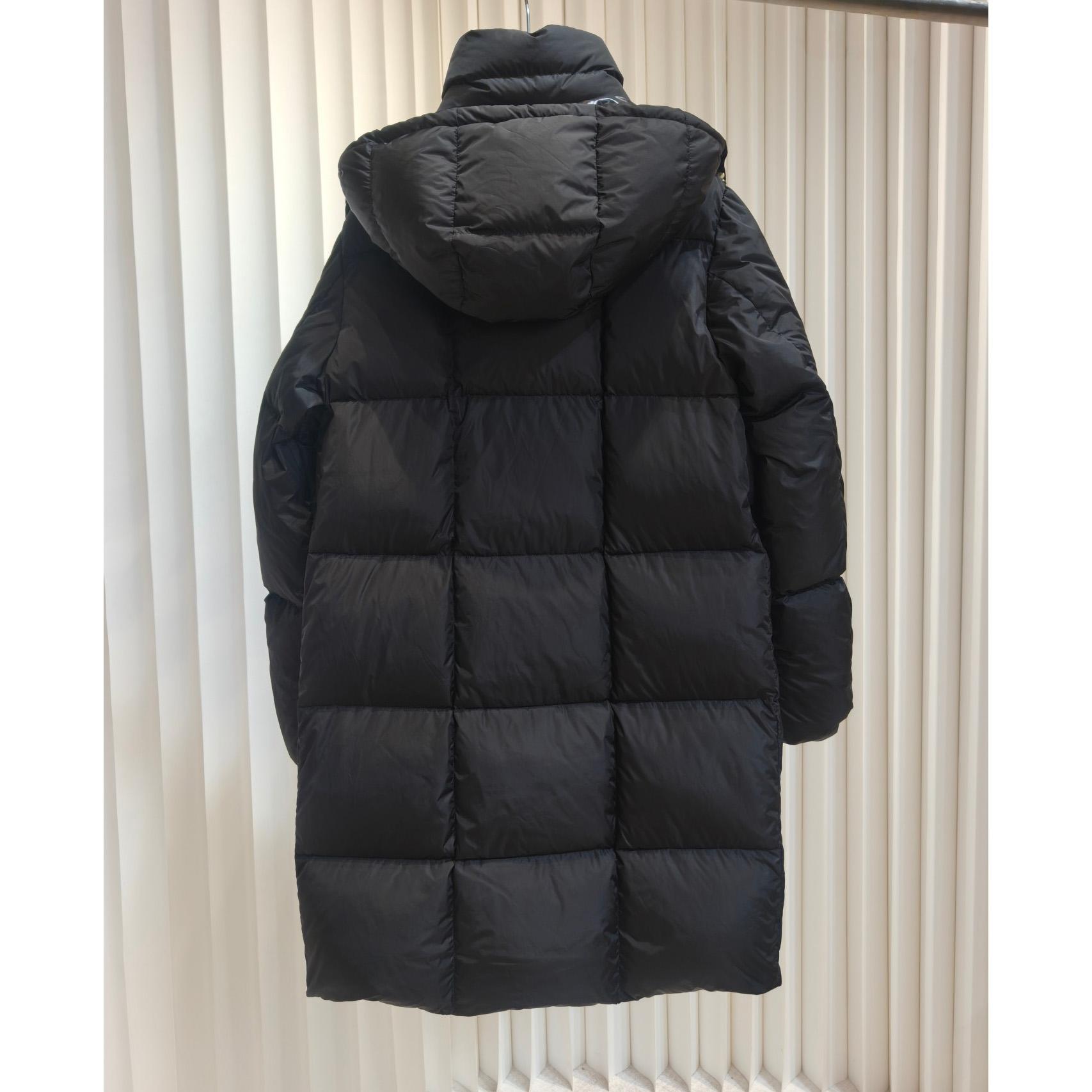 Moncler Litte Square-Quilted Hooded Long Down Jacket - EUR FASHION