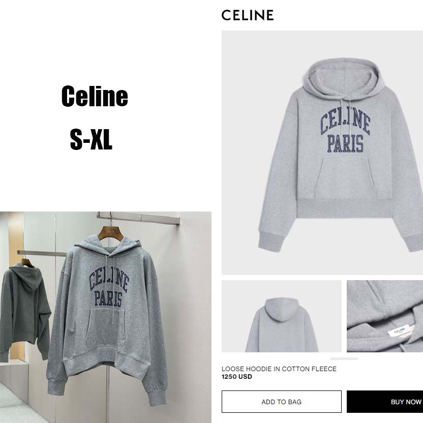 Celine Loose Hoodie In Cotton Fleece - EUR FASHION