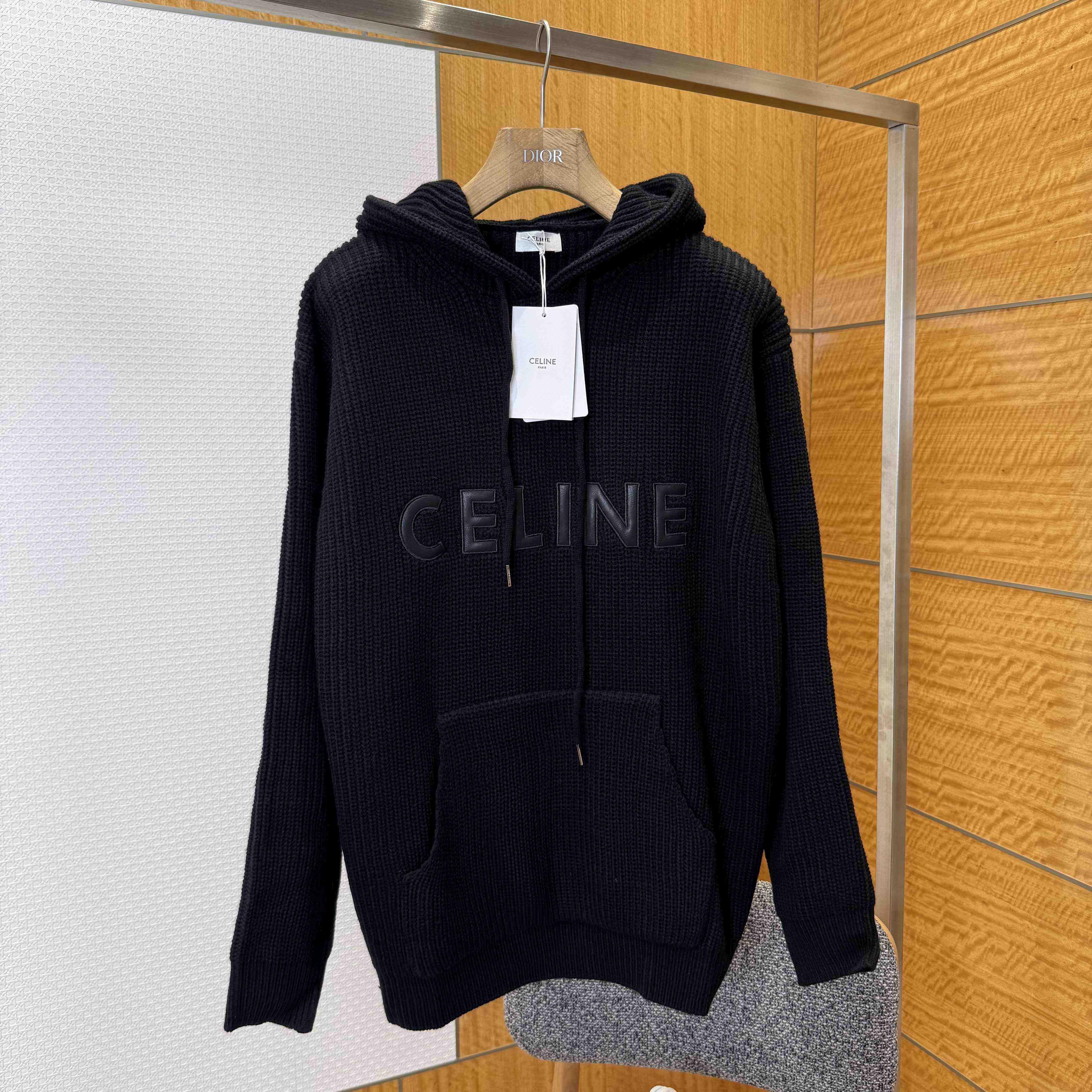 Celine Hooded Sweater In Monochromic Wool - EUR FASHION
