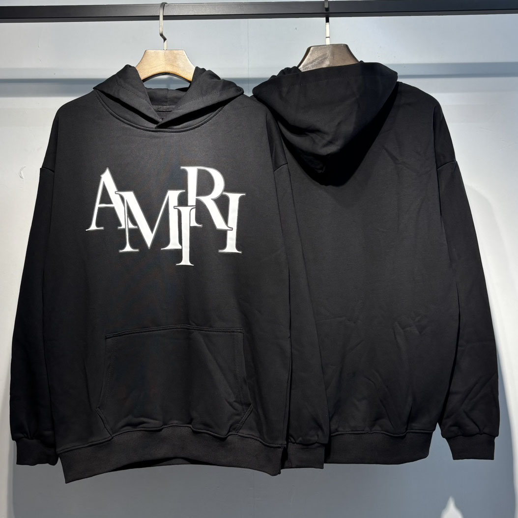 Amiri Black 'Amiri' Vintage Oversized Hoodie - EUR FASHION