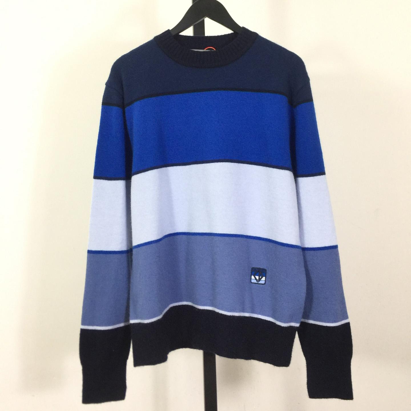 Dior CD Diamond Sweater Blue Cashmere and Cotton Jersey - EUR FASHION