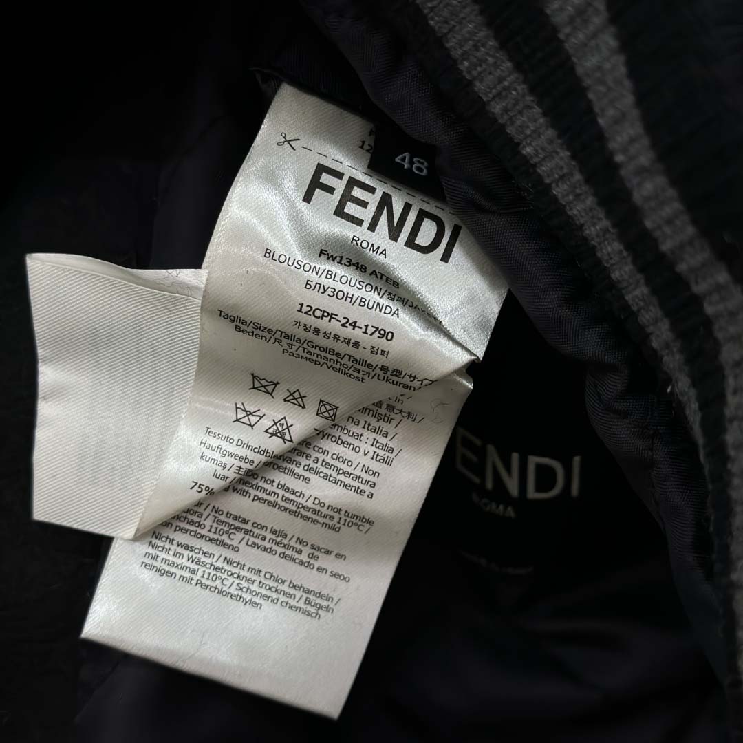 Fendi Black Wool Bomber Jacket - EUR FASHION