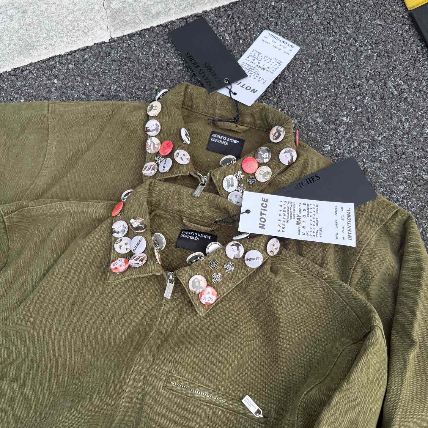 Enfants Riches Deprimes Army Green Old Collar Jacket  - EUR FASHION