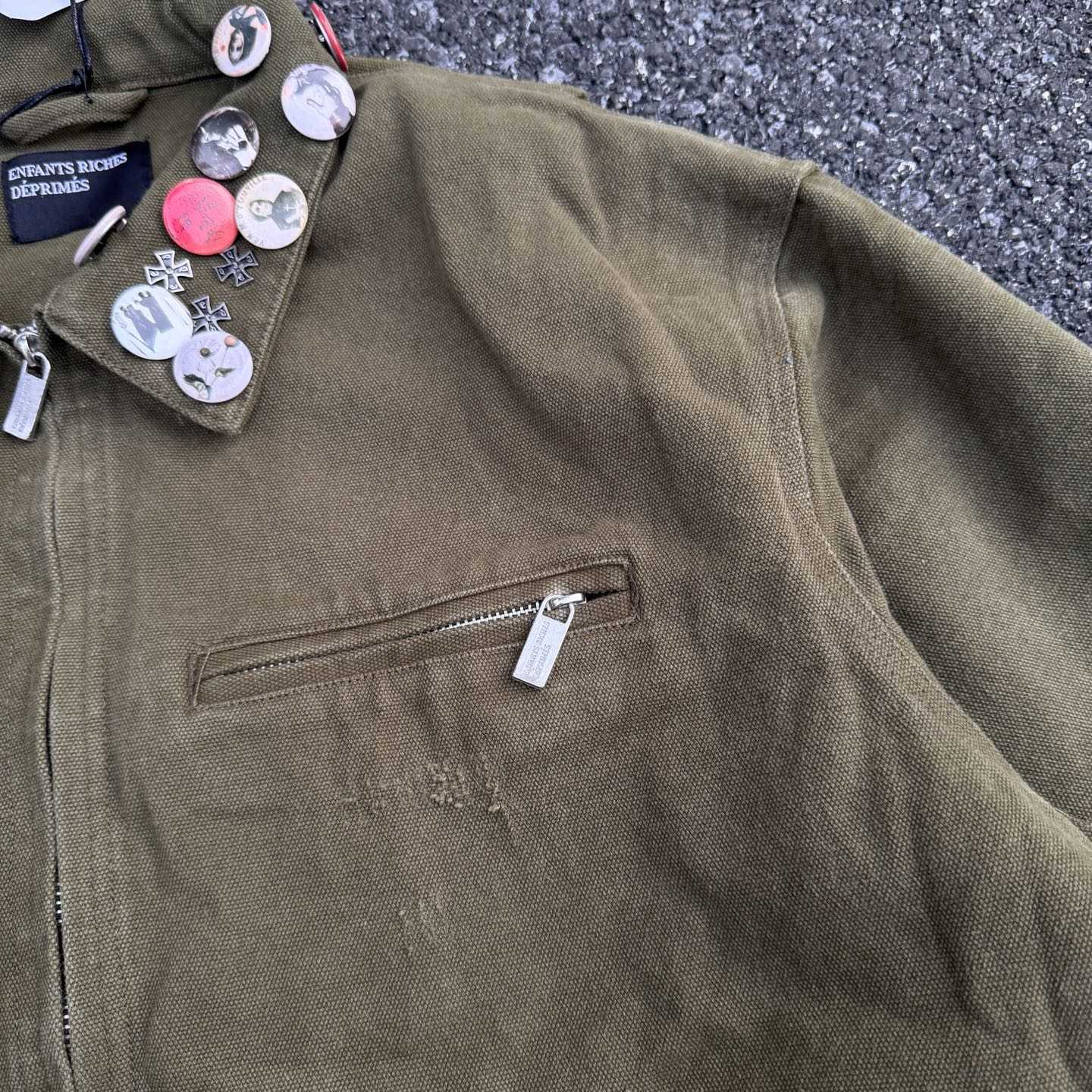 Enfants Riches Deprimes Army Green Old Collar Jacket  - EUR FASHION
