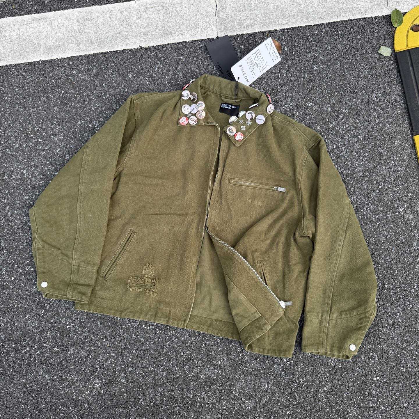 Enfants Riches Deprimes Army Green Old Collar Jacket  - EUR FASHION