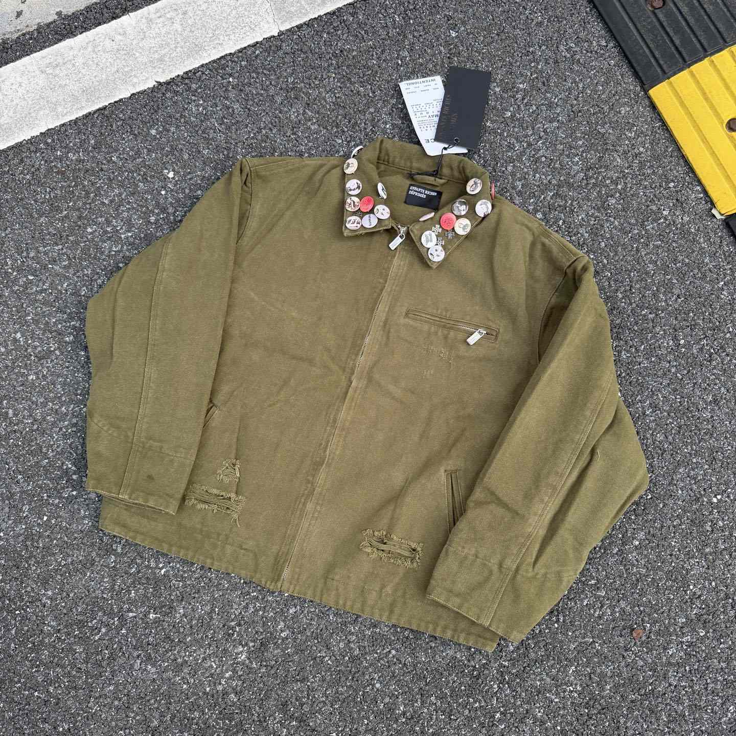 Enfants Riches Deprimes Army Green Old Collar Jacket  - EUR FASHION