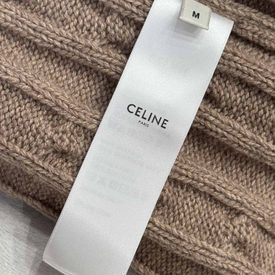 Celine Triomphe Cardigan In Cable-Knit Cashmere - EUR FASHION