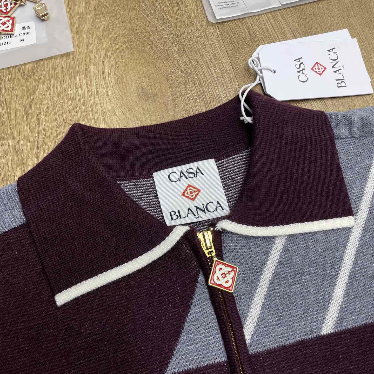 Casablanca Merino Diagonal Tennis Polo   Z6025 - EUR FASHION