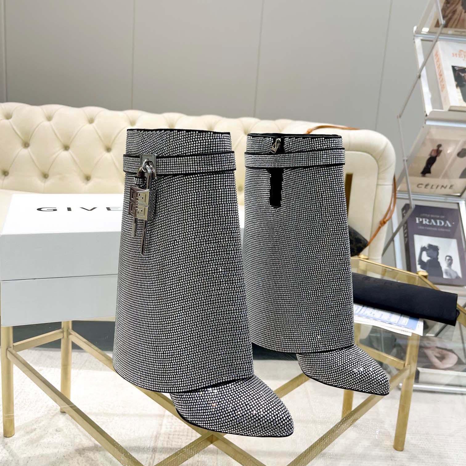 Givenchy Shark Lock Leather Knee-high Boots - EUR FASHION