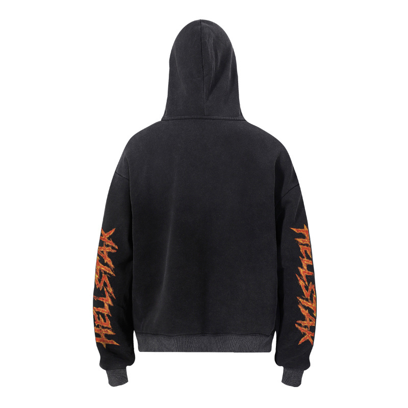 Hellstar Blazing Flame Washed Hoodie  - EUR FASHION