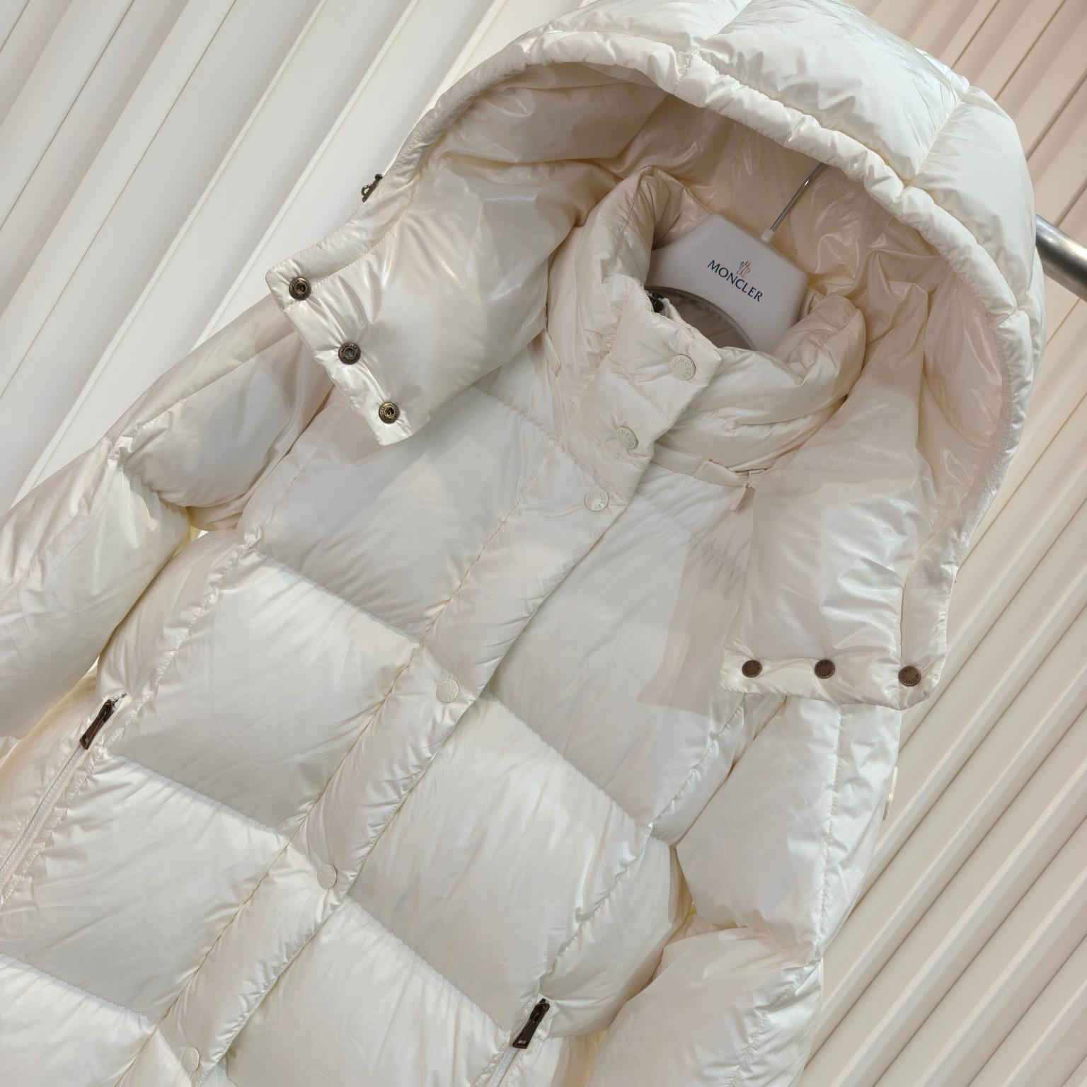 Moncler Litte Square-Quilted Hooded Long Down Jacket - EUR FASHION