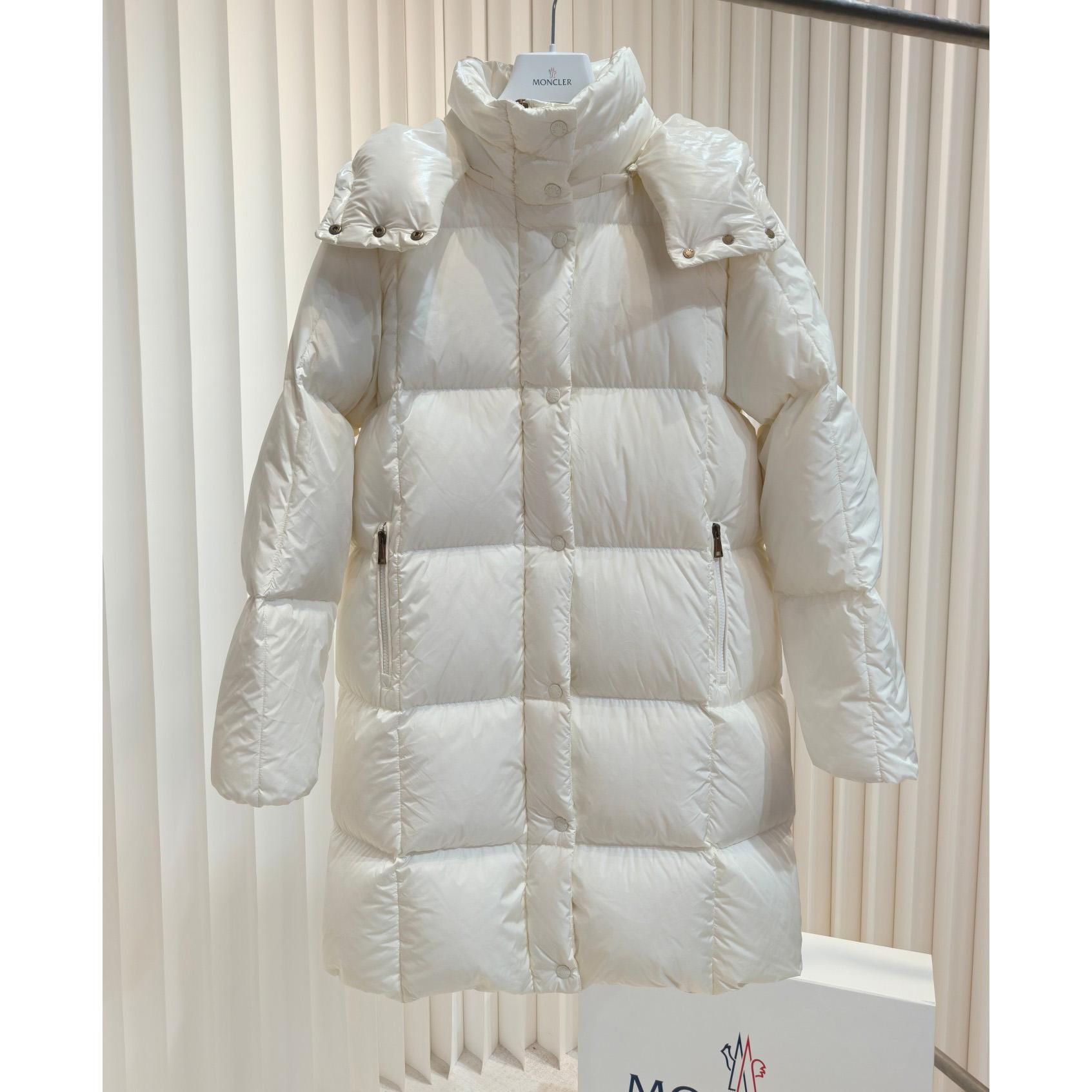 Moncler Litte Square-Quilted Hooded Long Down Jacket - EUR FASHION