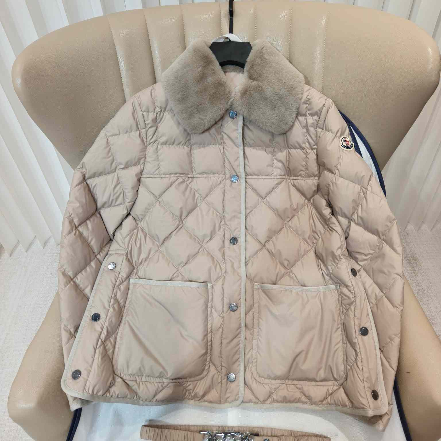 Moncler Cygne Faux Fur-Trimmed Short Down Jacket - EUR FASHION