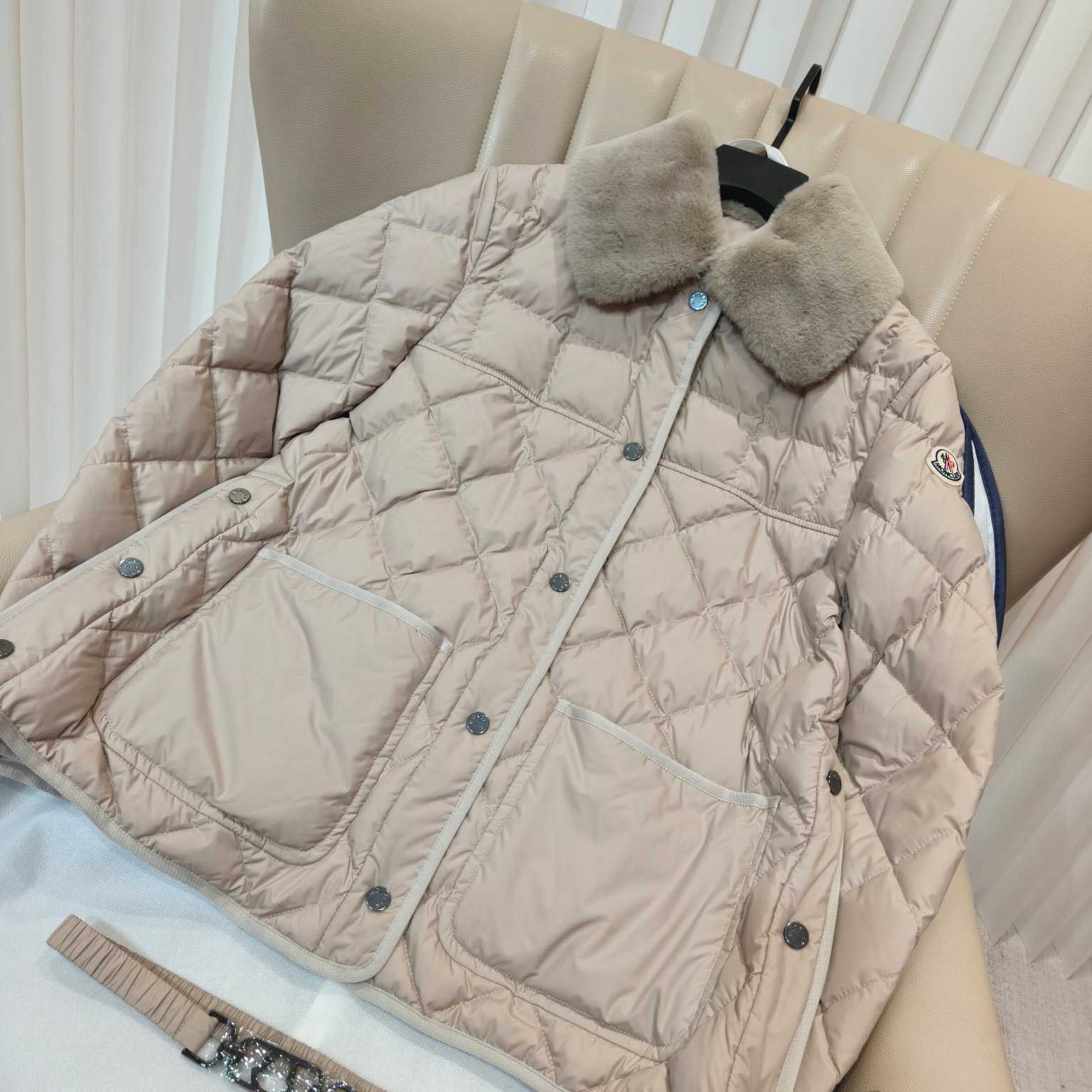 Moncler Cygne Faux Fur-Trimmed Short Down Jacket - EUR FASHION