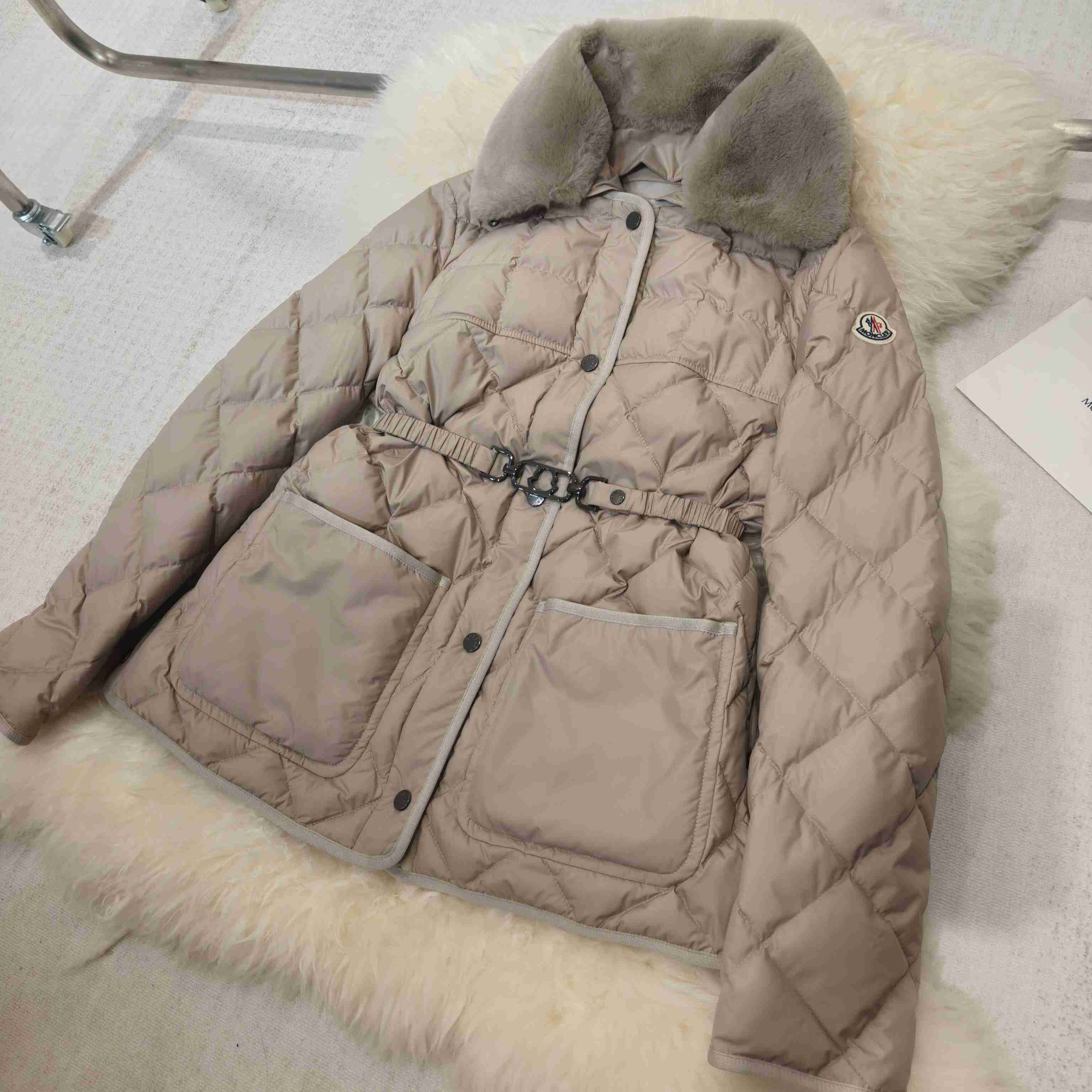 Moncler Cygne Faux Fur-Trimmed Short Down Jacket - EUR FASHION