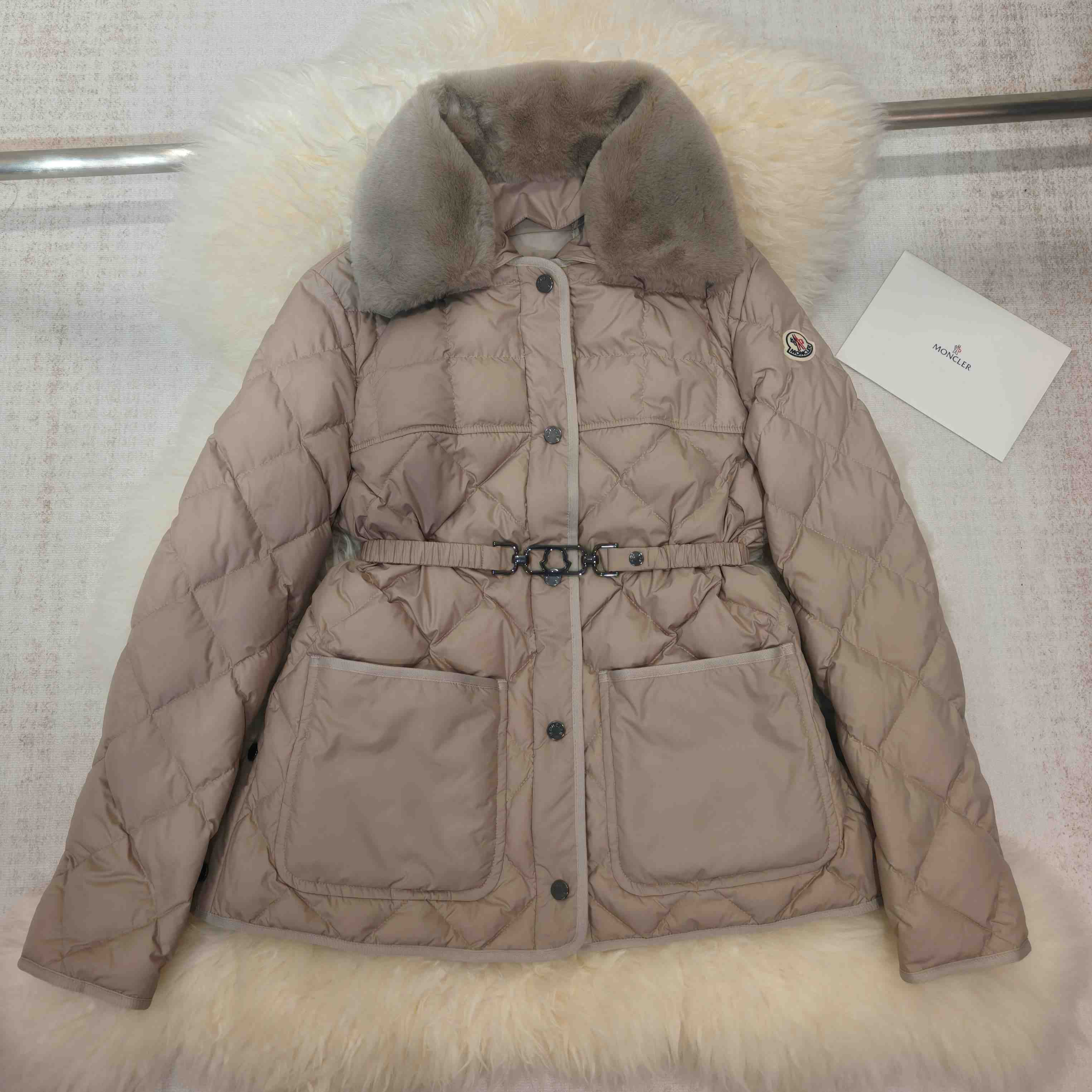 Moncler Cygne Faux Fur-Trimmed Short Down Jacket - EUR FASHION