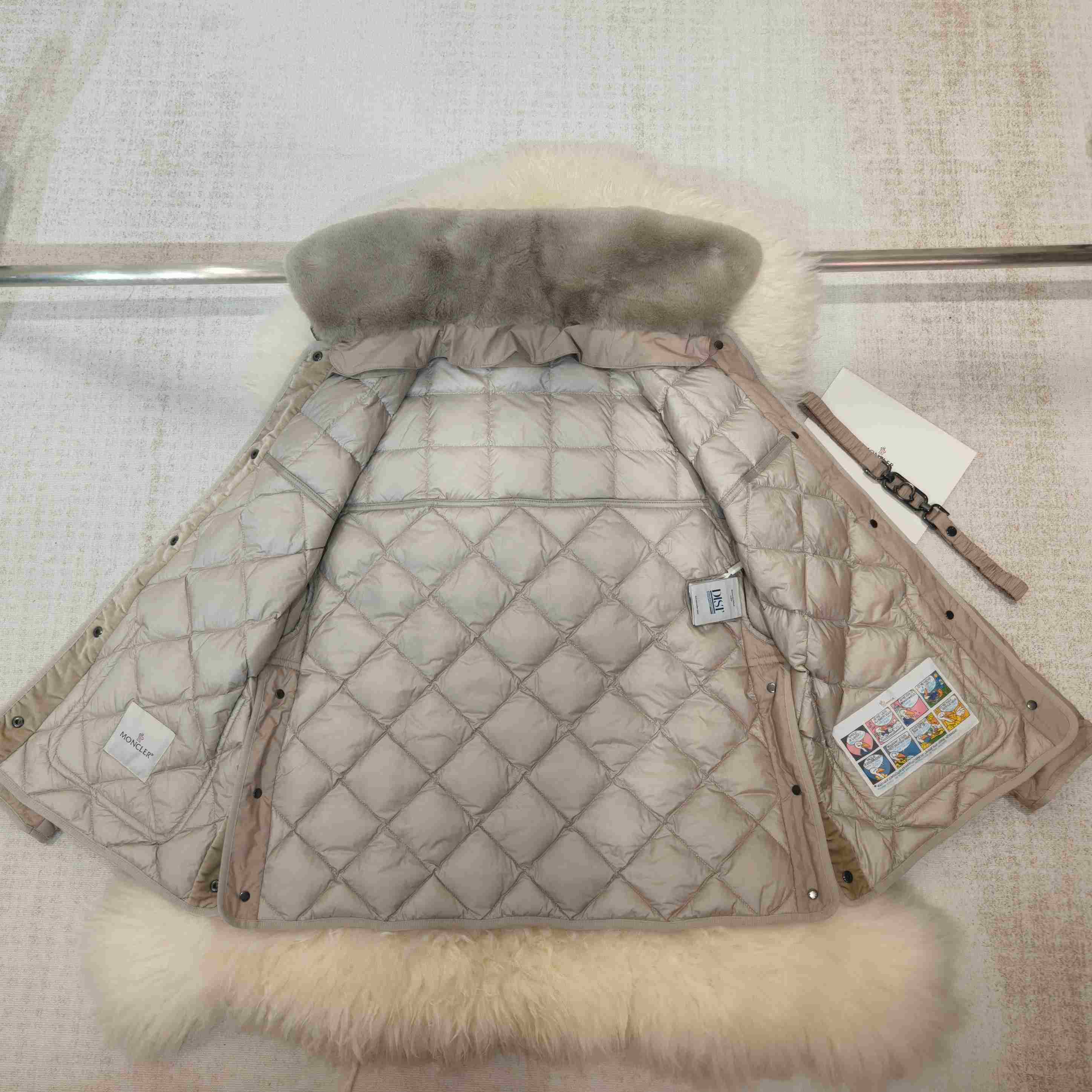 Moncler Cygne Faux Fur-Trimmed Short Down Jacket - EUR FASHION