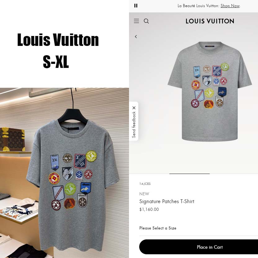 Louis Vuitton Signature Patches T-Shirt   1AJCES - EUR FASHION