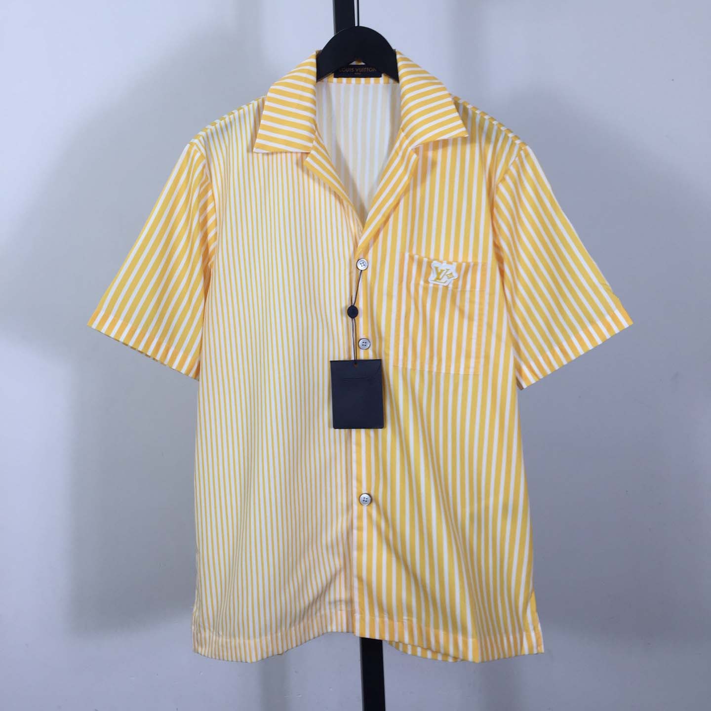 Louis Vuitton Monogram Striped Patchwork Short-Sleeved Shirt   1AHVWT - EUR FASHION