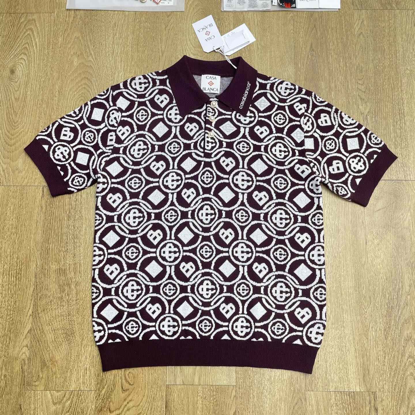 Casablanca Monogram Cotton Knit Polo shirt    Z6027 - EUR FASHION