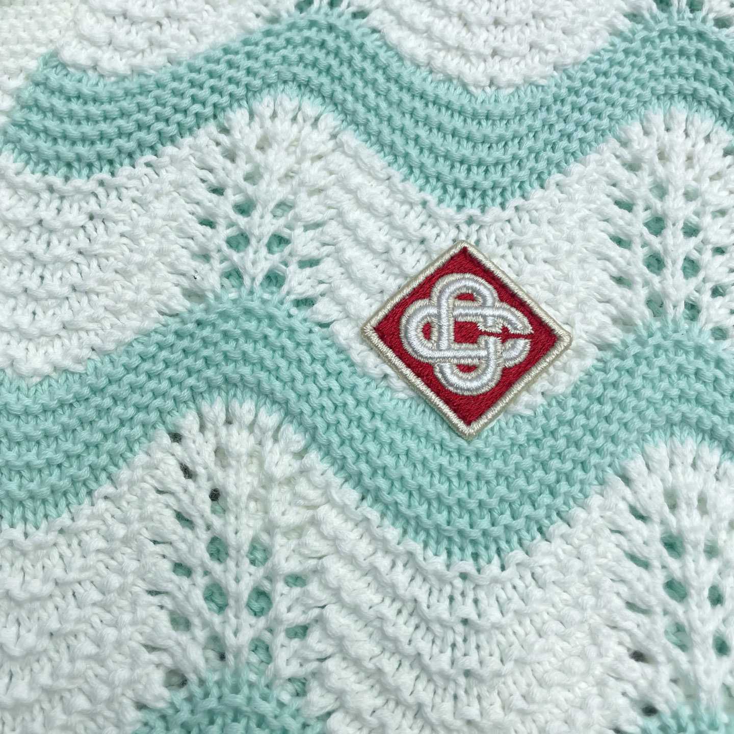 Casablanca Gradient Wave Cotton Crochet Short Sleeve Shirt   D0110 - EUR FASHION