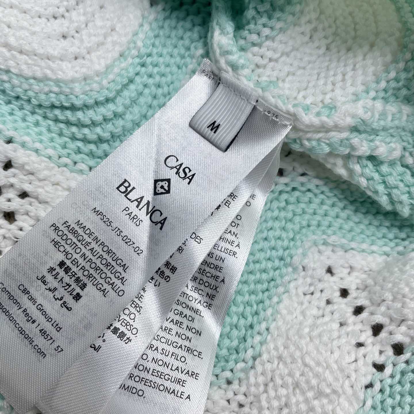 Casablanca Gradient Wave Cotton Crochet Short Sleeve Shirt   D0110 - EUR FASHION