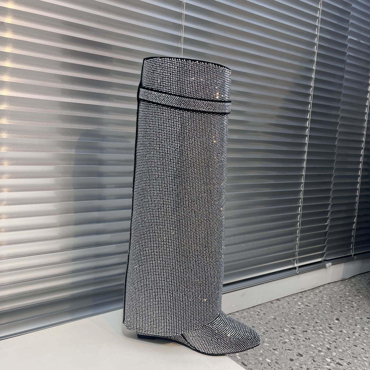 Givenchy Shark Lock Leather Knee-high Boots - EUR FASHION