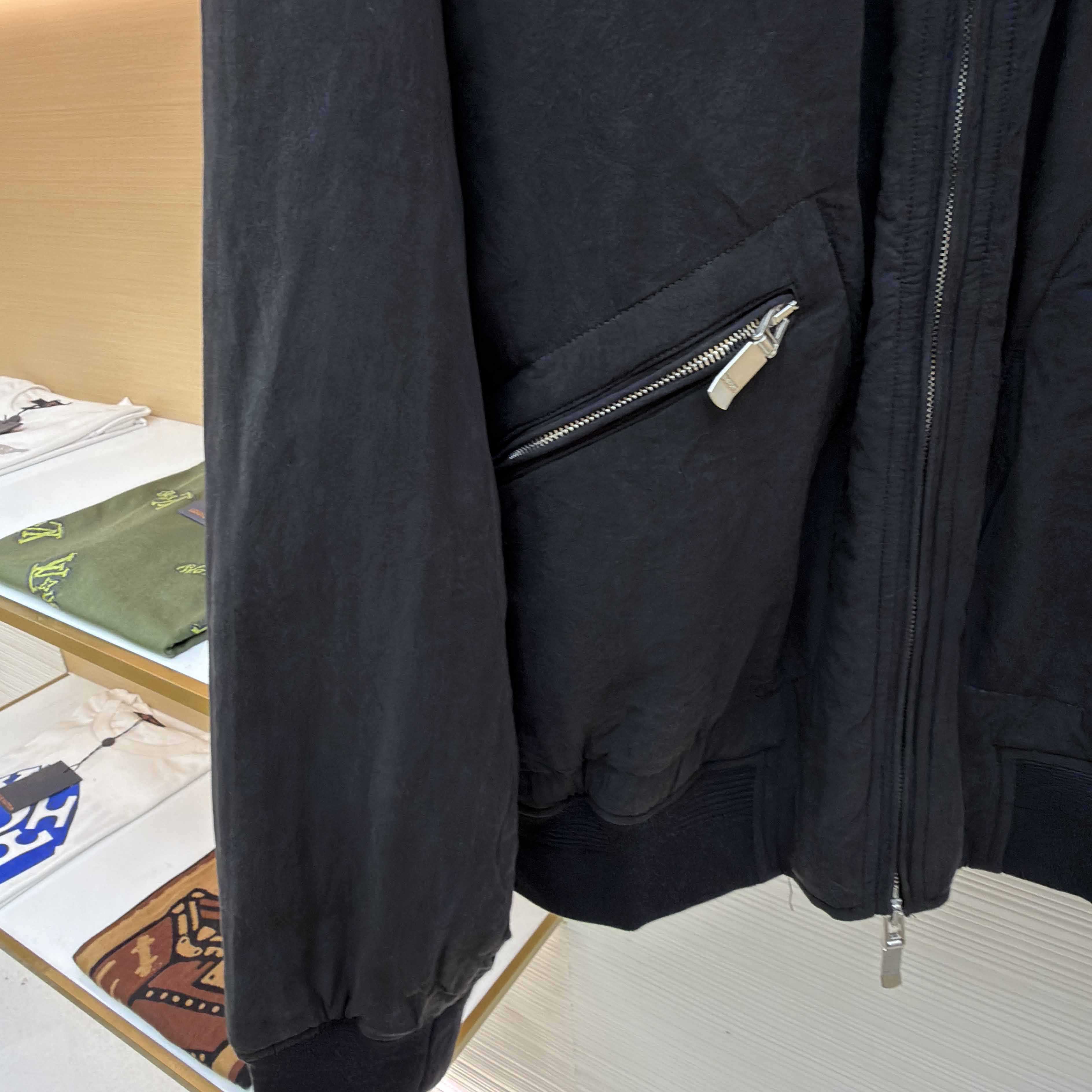 Dior x Stone Island Habotai Silk Blend Bomber Jacket Black  - EUR FASHION