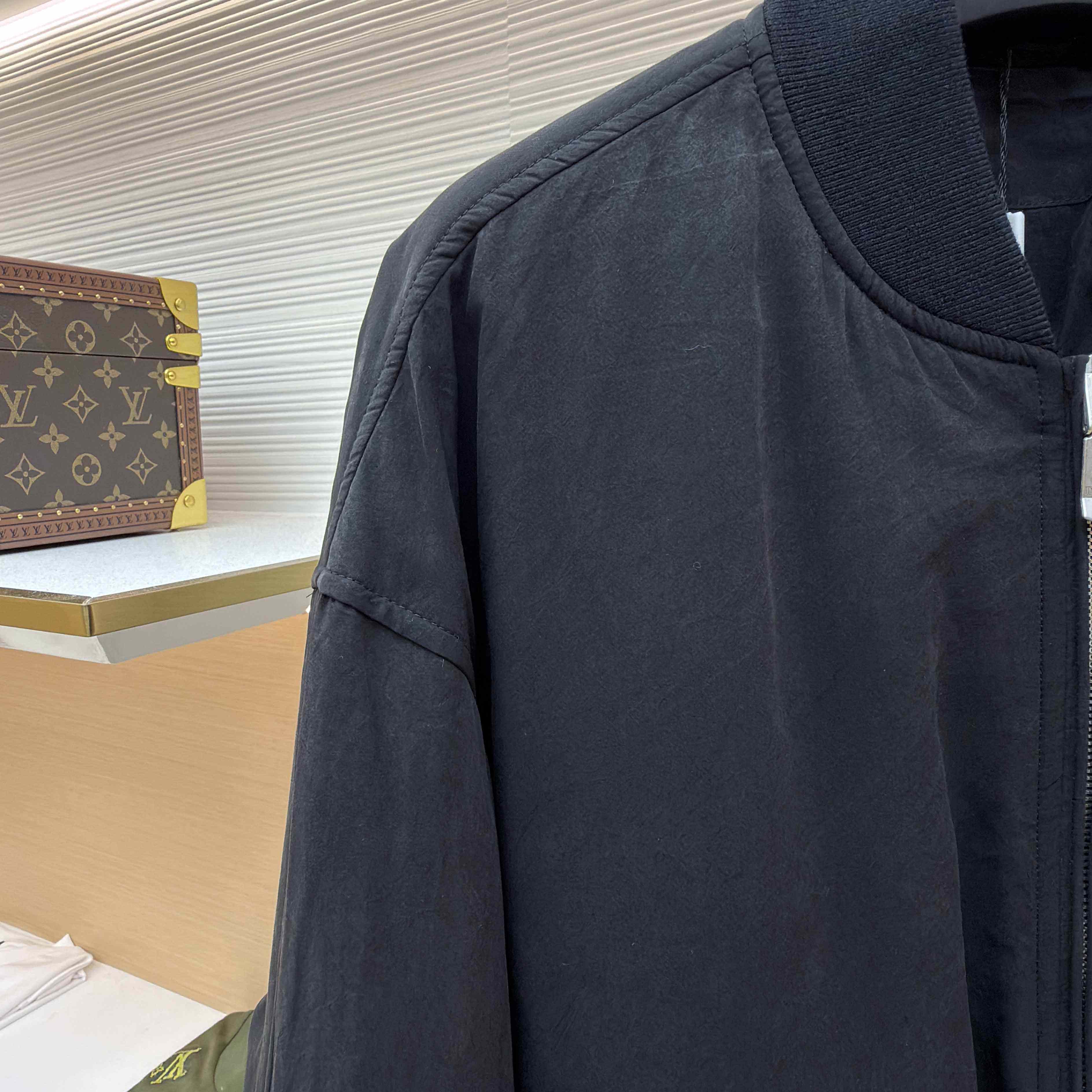 Dior x Stone Island Habotai Silk Blend Bomber Jacket Black  - EUR FASHION