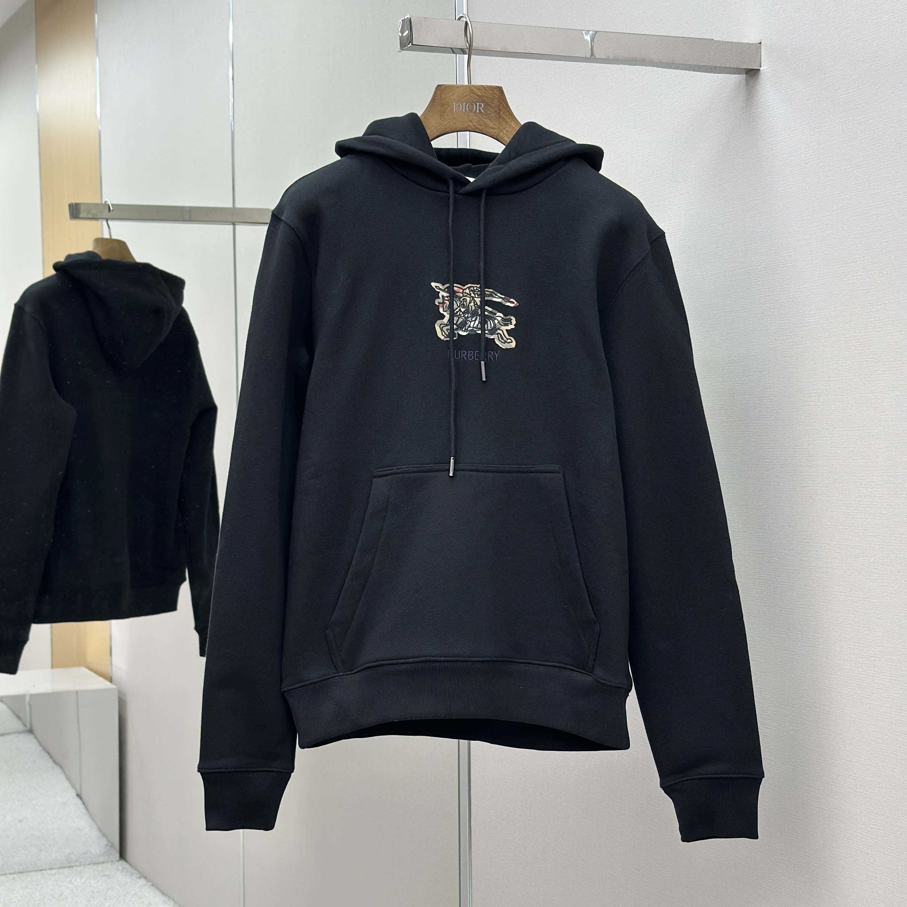 Burberry EKD Check Cotton Hoodie   - EUR FASHION