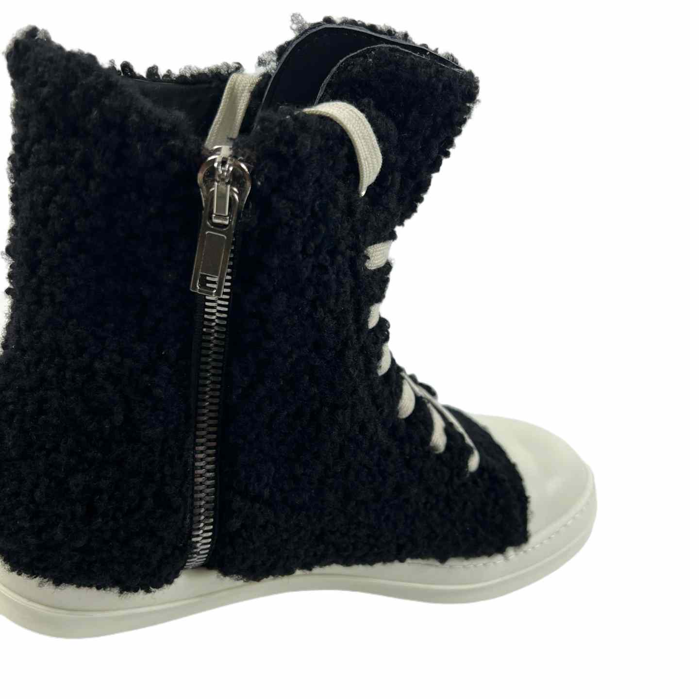 Rick Owens Fur High Top Sneakers - EUR FASHION